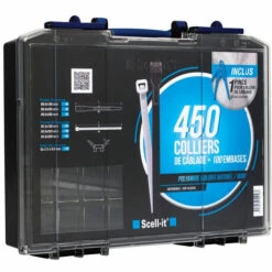 SCELL-IT Coffret 450 Colliers De Câblage Polyamide SCELLIT - Avec Pince - COF-ELECOL
