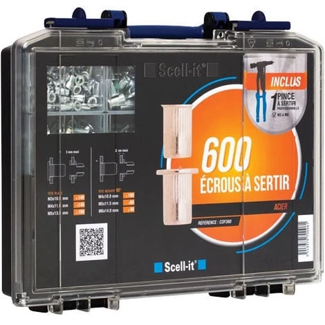 Coffret 1 Pince E-360NH + 600 écrous SCELL-IT - COF360 3 Coffret 1 Pince E-360NH + 600 écrous SCELL-IT - COF360