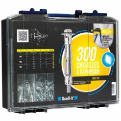 SCELL-IT Coffret 300 Chevilles à Expansion SCELLIT - Avec Vis + Pince à Expansion - COF002-SP