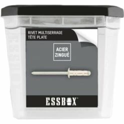 Rivets Standards ESSBOX SCELL-IT Alu/Acier - Tête Plate - Ø4 Mm X 12 Mm - Boite De 500 - EX-9445124012