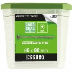 SCELL-IT Vis Bois Tête Fraisée Acier Zingué 6x80mm Essbox
