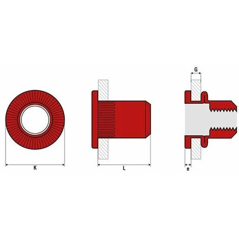 Scell-It - 500 Écrous à Sertir Cranté Tête Plate M5 X 16 Mm Acier Zingué - TCD0540 4 Scell-It - 500 Écrous à Sertir Cranté Tête Plate M5 X 16 Mm Acier Zingué - TCD0540 – Image 2