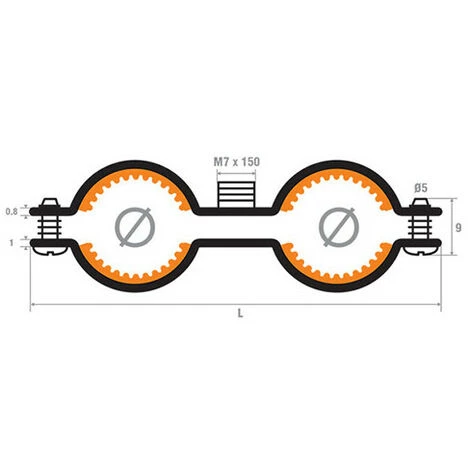 SCELL-IT 50 Colliers De Plomberie Double Isophonique M7 X 150 - 26 X 28 Mm 4 SCELL-IT 50 Colliers De Plomberie Double Isophonique M7 X 150 - 26 X 28 Mm – Image 2