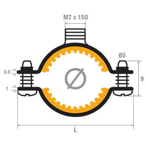 SCELL-IT 50 Colliers De Plomberie Simple Isophonique M7 X 150 Mm - D. 34 4 SCELL-IT 50 Colliers De Plomberie Simple Isophonique M7 X 150 Mm - D. 34 – Image 2