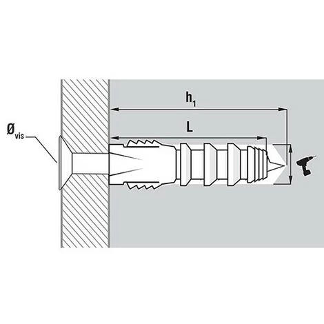 SCELL-IT 50 Chevilles Universelles Polyéthylène Sans Collerette - 10 X 44 Mm 4 SCELL-IT 50 Chevilles Universelles Polyéthylène Sans Collerette - 10 X 44 Mm – Image 2