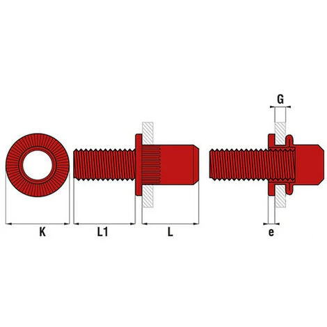 SCELL-IT 200 Goujons à Sertir, Tête Plate - M6 X 25 Mm 4 SCELL-IT 200 Goujons à Sertir, Tête Plate - M6 X 25 Mm – Image 2
