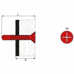 SCELL-IT 200 Vis Autoperceuses à Ailettes, Tête Fraisée - Acier Zingué Blanc - PH2 - 4,8 X 75 Mm -SCELL-IT Soldes Magasin 41000999 2