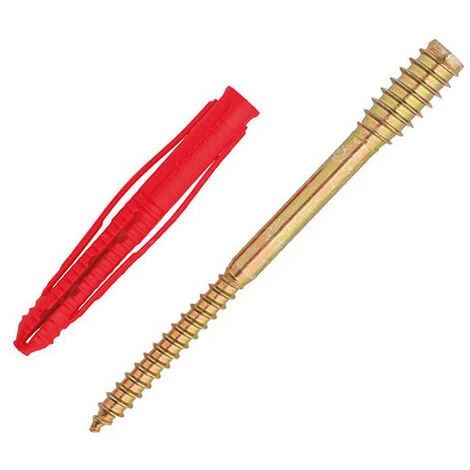 SCELL-IT 50 Vis Double Filet De Montage à Distance Spécial Huisseries - 6 X 120 Mm + Cheville Nylon - 8 X 65 Mm 3 SCELL-IT 50 Vis Double Filet De Montage à Distance Spécial Huisseries - 6 X 120 Mm + Cheville Nylon - 8 X 65 Mm