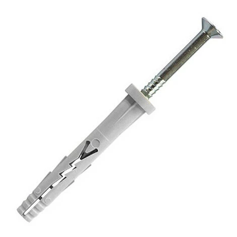 SCELL-IT 200 Chevilles Clou Acier Multi-matériaux à Frapper, Tête Plate, Nylon - 6 X 32 Mm 3 SCELL-IT 200 Chevilles Clou Acier Multi-matériaux à Frapper, Tête Plate, Nylon - 6 X 32 Mm