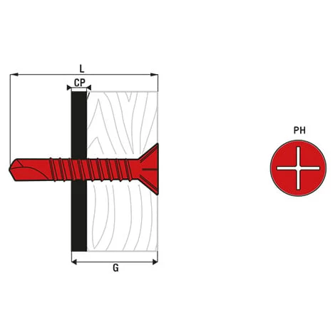 Vis Autoperceuse à Ailettes Tête Fraisée SCELL-IT - Cruciforme - 4.8 X 38 Mm - Boîte De 250 - TFAC48038 3 Vis Autoperceuse à Ailettes Tête Fraisée SCELL-IT - Cruciforme - 4.8 X 38 Mm - Boîte De 250 - TFAC48038
