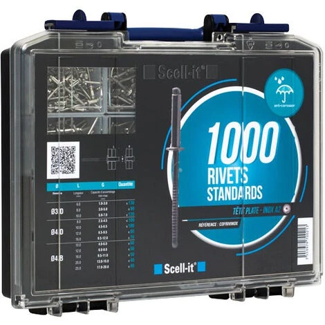 SCELL-IT Coffret 1000 Rivets Standard Tête Plate SCELLIT - COFRIVINOX 3 SCELL-IT Coffret 1000 Rivets Standard Tête Plate SCELLIT - COFRIVINOX