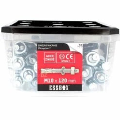 SCELL-IT ESSBOX De 25 Goujons D'Ancrage 10X120 Acier