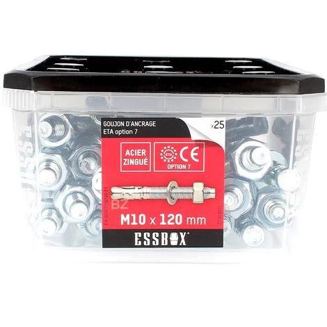 SCELL-IT ESSBOX De 25 Goujons D'Ancrage 10X120 Acier 3 SCELL-IT ESSBOX De 25 Goujons D'Ancrage 10X120 Acier