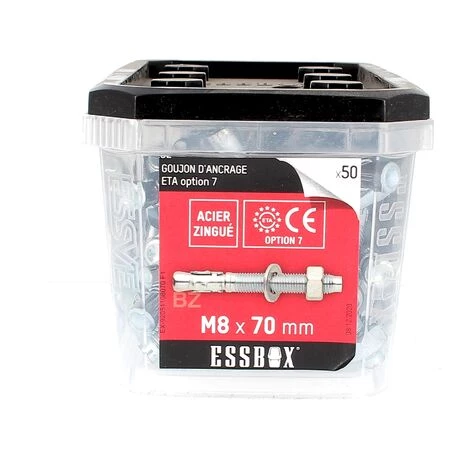 SCELL-IT ESSBOX De 50 Goujons D'Ancrage 8X70 Acier 3 SCELL-IT ESSBOX De 50 Goujons D'Ancrage 8X70 Acier