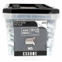 SCELL-IT ESSBOX De 650 Ecrous Aveugles Crantés T.Plate M5 Acier