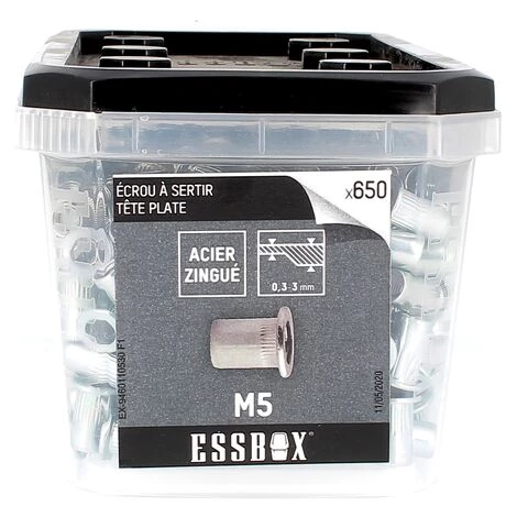 SCELL-IT ESSBOX De 650 Ecrous Aveugles Crantés T.Plate M5 Acier 3 SCELL-IT ESSBOX De 650 Ecrous Aveugles Crantés T.Plate M5 Acier