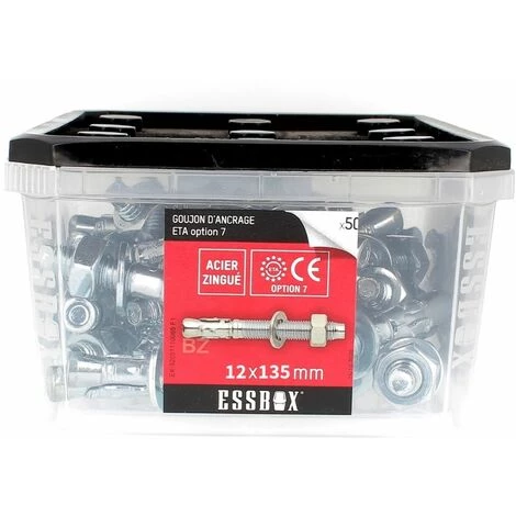SCELL-IT ESSBOX De 25 Goujons D'Ancrage 12X135 Acier 3 SCELL-IT ESSBOX De 25 Goujons D'Ancrage 12X135 Acier