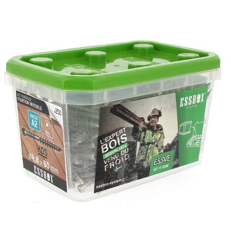 SCELL-IT Boîte 250 Vis Terrasse Invisible 4.8X60 Inox A2 Torx 3 SCELL-IT Boîte 250 Vis Terrasse Invisible 4.8X60 Inox A2 Torx