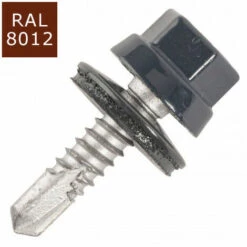 SCELL-IT 100 Vis Pour Bacs Acier D. 6,3 Mm L. 25 Mm ZAMATOP-ZR TH12 Pour Le Zed - RAL 8012