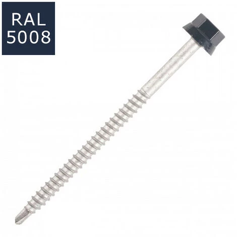 SCELL-IT 100 Vis Pour Bacs Acier D. 6,3 Mm L. 200 Mm ZAMATOP-W TH12 Pour Le Bois - RAL 5008 3 SCELL-IT 100 Vis Pour Bacs Acier D. 6,3 Mm L. 200 Mm ZAMATOP-W TH12 Pour Le Bois - RAL 5008