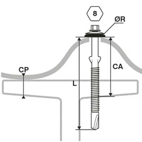 SCELL-IT 100 Vis étanches Pour Fibres-ciment D. 6,3 Mm L. 110 Mm FIBROTOP-P TH8 Pour L'IPN 5 SCELL-IT 100 Vis étanches Pour Fibres-ciment D. 6,3 Mm L. 110 Mm FIBROTOP-P TH8 Pour L'IPN – Image 3