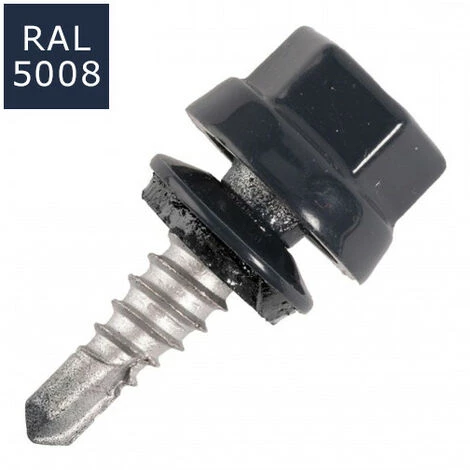 SCELL-IT 100 Vis Pour Bacs Acier D. 6,3 Mm L. 22 Mm ZAMATOP-CR TH12 Pour Le Couturage - RAL 5008 3 SCELL-IT 100 Vis Pour Bacs Acier D. 6,3 Mm L. 22 Mm ZAMATOP-CR TH12 Pour Le Couturage - RAL 5008