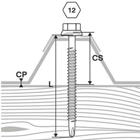 SCELL-IT 100 Vis Pour Bacs Acier D. 6,3 Mm L. 100 Mm ZAMATOP-W TH12 Pour Le Bois - RAL 7022 5 SCELL-IT 100 Vis Pour Bacs Acier D. 6,3 Mm L. 100 Mm ZAMATOP-W TH12 Pour Le Bois - RAL 7022 â Image 3