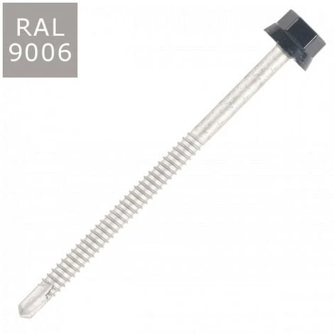SCELL-IT 100 Vis Pour Bacs Acier D. 6,3 Mm L. 50 Mm ZAMATOP-Z TH12 Pour Le Zed - RAL 9006 3 SCELL-IT 100 Vis Pour Bacs Acier D. 6,3 Mm L. 50 Mm ZAMATOP-Z TH12 Pour Le Zed - RAL 9006