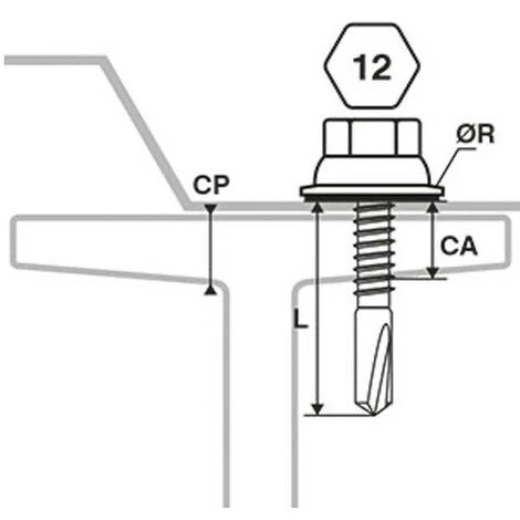 SCELL-IT 100 Vis Pour Bacs Acier D. 5,5 Mm L. 32 Mm ZAMATOP-PR TH12 Pour L'IPN - RAL 7016 5 SCELL-IT 100 Vis Pour Bacs Acier D. 5,5 Mm L. 32 Mm ZAMATOP-PR TH12 Pour L'IPN - RAL 7016 – Image 3