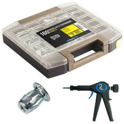SCELL-IT Coffret De 160 Chevilles Spyder XS Sans Vis Pour Cloisons Fines Et Plaques Métal Avec Pince à Expansion 2x - COF-XS - S